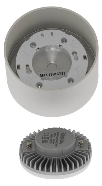 Ideal lux Ideal Lux lefelé irányuló lámpa Spike Round, fehér, alumínium, Ø 10 cm, Fehér / opál, Nappali / Étkező, Alumínium, Modern