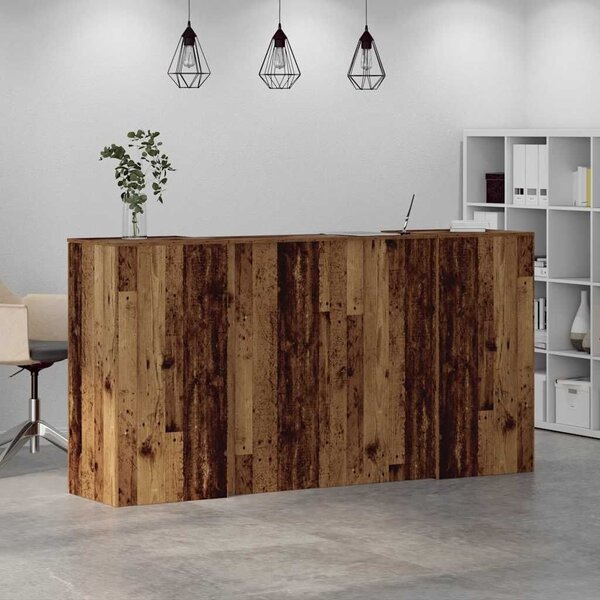 VidaXL recepciós pult antik fa 200x50x103,5 cm szerelt fa