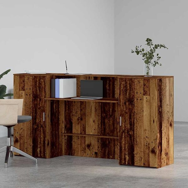 VidaXL recepciós pult antik fa 200x50x103,5 cm szerelt fa