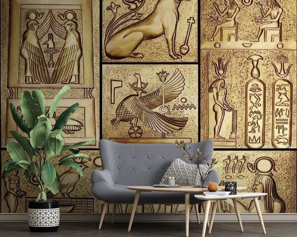 Fotótapéta Ősi egyiptomi szimbólumok kollázsa, Textúrás fotótapéta, Népszerű fotótapéta, u29614 - Tapeko.hu