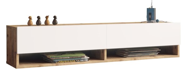 En.casa TV-állvány Laitila több méretben és színben Rusztikus tölgy/fehér 140 x 31,5 x 29,5 cm