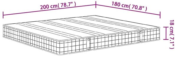 VidaXL Bonnell rugós matrac közepes méretű 180 x 200 cm