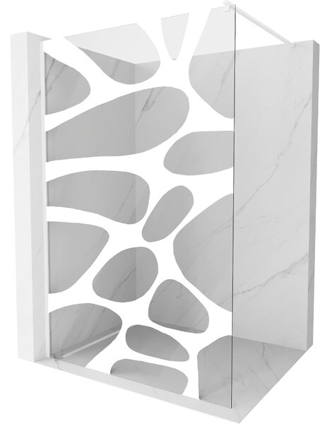 Mexen Kioto, Walk-In zuhany paraván 70 x 200 cm, 8mm átlátszó / fehér üvegminta, fehér profil, 800-070-101-20-97