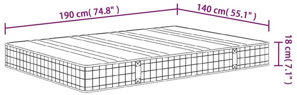 VidaXL Bonnell rugós matrac közepes méretű 140 x 190 cm