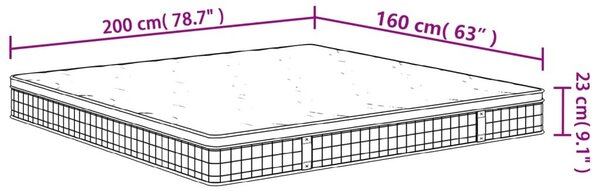 VidaXL Bonnell rugós matrac közepes méretű 160 x 200 cm