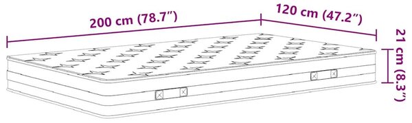 VidaXL Bonnell rugós matrac közepes méretű 120 x 200 cm