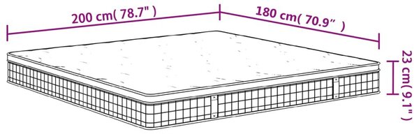 VidaXL Bonnell rugós matrac közepes méretű 180 x 200 cm