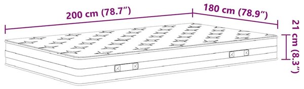 VidaXL Bonnell rugós matrac közepes méretű 180 x 200 cm