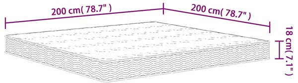VidaXL Bonnell rugós matrac közepes méretű 200 x 200 cm king size