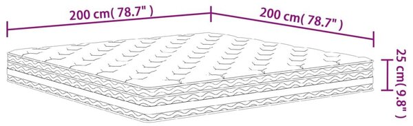 VidaXL zsákrugós matrac közepes méretű 200 x 200 cm