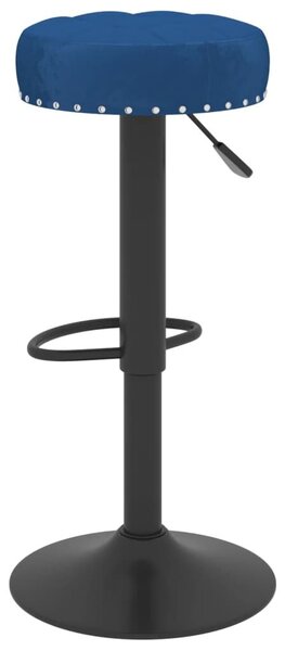VidaXL 2 db kék bársony bárszék