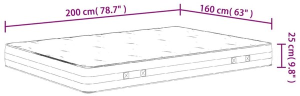VidaXL zsákrugós matrac közepesen kemény 160 x 200 cm king size