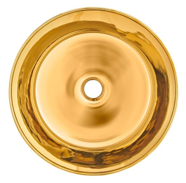 Invena Kos, kerámia munkalap mosogató 415x415x135 mm, arany fényes, INV-CE-38-009-C