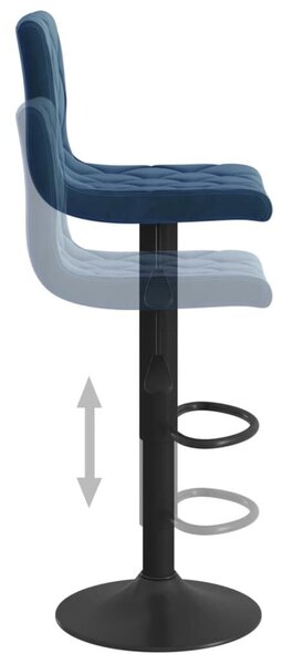VidaXL 2 db kék bársony bárszék