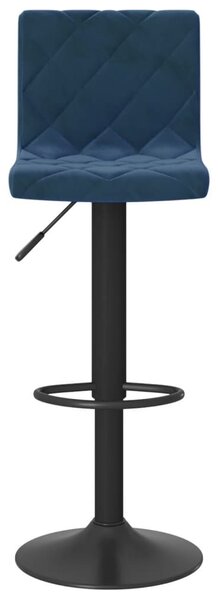 VidaXL 2 db kék bársony bárszék