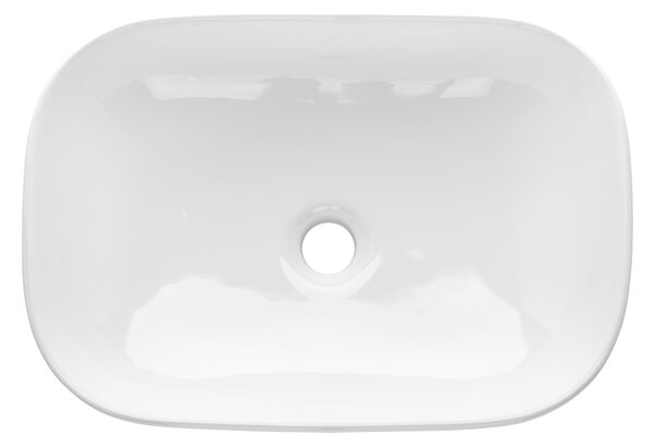 Invena Vitoria, kerámia asztali mosogató 455x320x135 mm, fehér fényes, INV-CE-48-001-W
