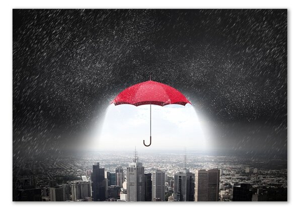 Akrilüveg fotó Umbrella a város felett