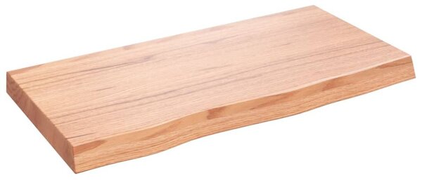 VidaXL világosbarna kezelt tömör tölgyfa fali polc 80x40x(2-6) cm