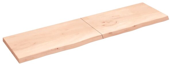 VidaXL kezeletlen tömör tölgyfa fali polc 220x60x(2-6) cm