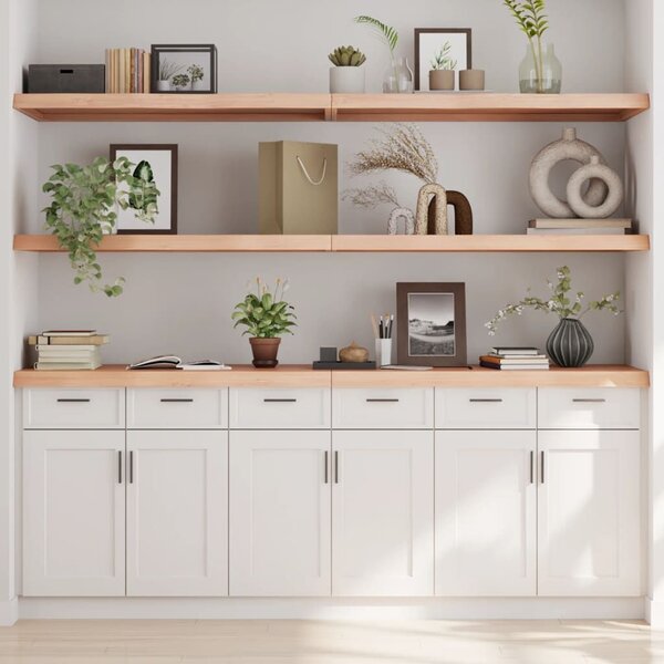 VidaXL kezeletlen tömör tölgyfa fali polc 220x60x(2-6) cm
