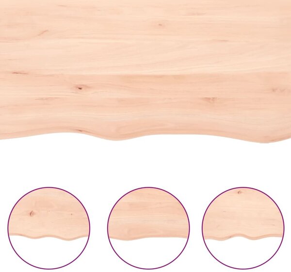 VidaXL kezeletlen tömör tölgyfa fali polc 100x50x(2-4) cm