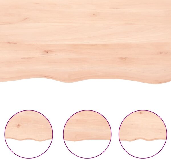 VidaXL kezeletlen tömör tölgyfa fali polc 80x50x(2-4) cm