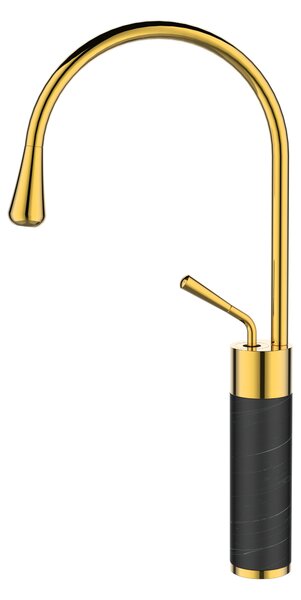 Invena Gabro, magas mosdócsaptelep, arany-fekete matt, INV-BU-33-W17-V