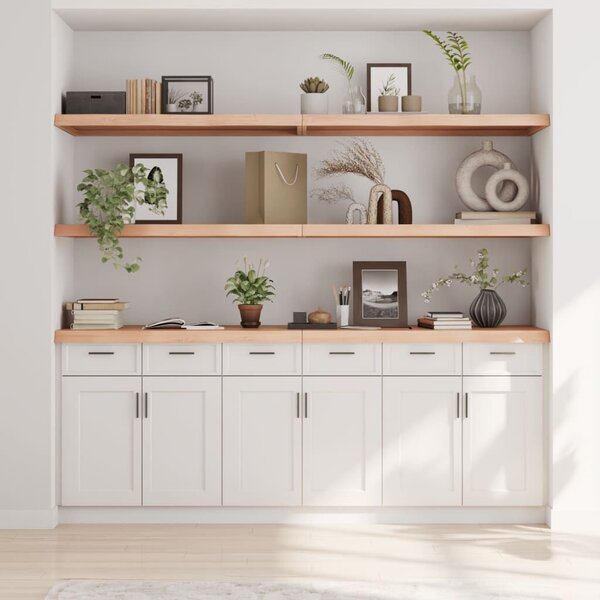 VidaXL kezeletlen tömör tölgyfa fali polc 220x60x(2-6) cm