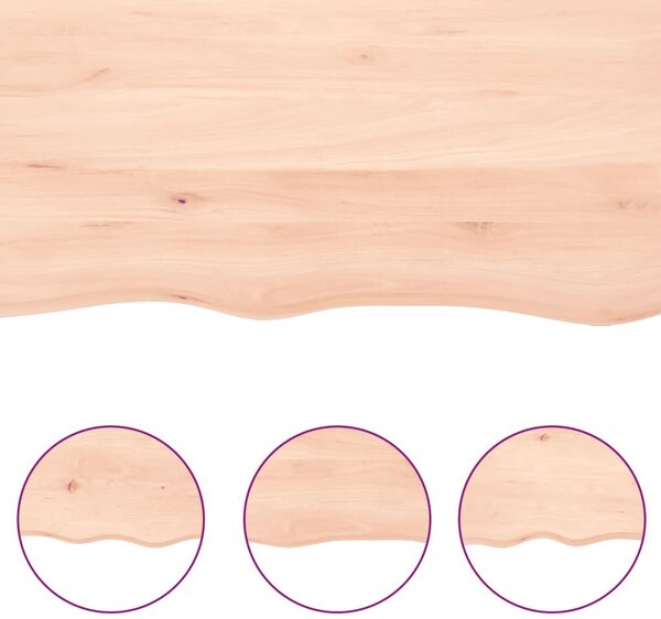 VidaXL kezeletlen tömör tölgyfa fali polc 220x60x(2-6) cm