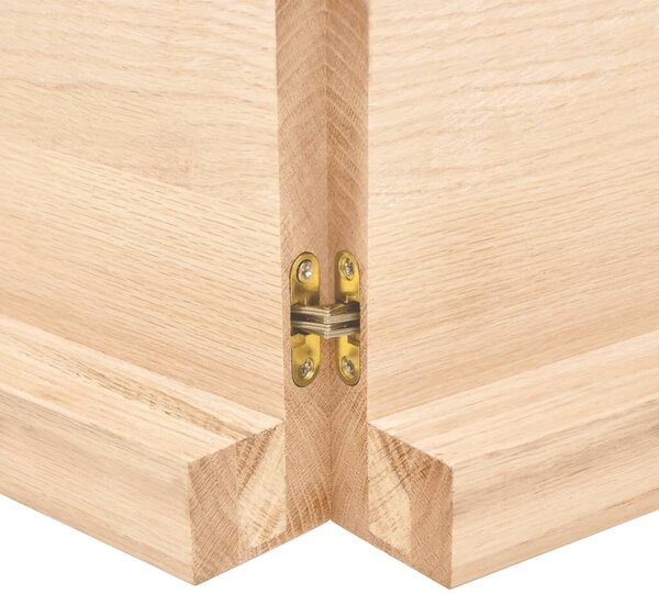 VidaXL kezeletlen tömör tölgyfa fali polc 220x60x(2-6) cm