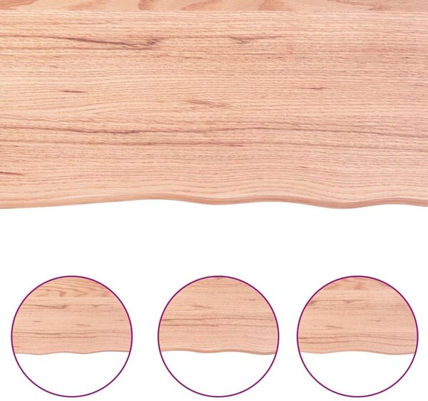 VidaXL világosbarna kezelt tömör tölgyfa fali polc 100x40x(2-4) cm