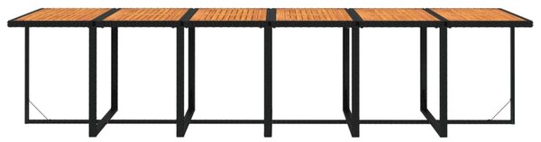 17 részes fekete polyrattan kerti étkezőgarnitúra párnákkal