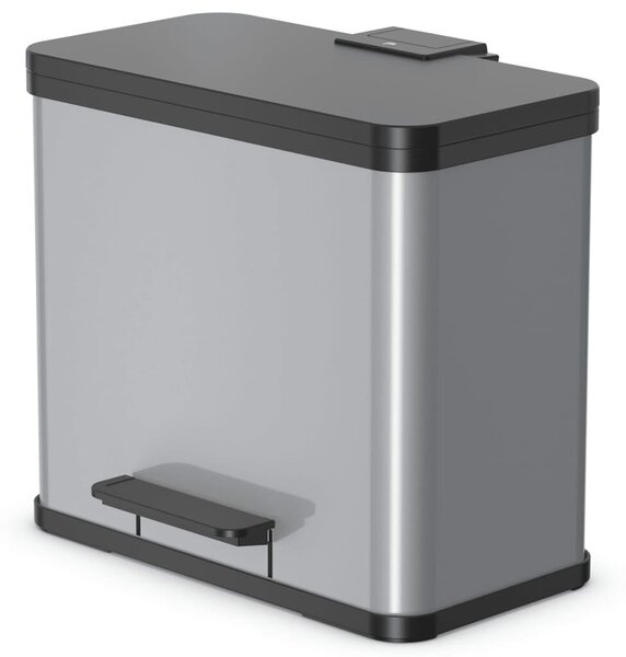 Hailo Oko Trio Plus pedálos szemetes, ezüst, 3x9 L, L méretű