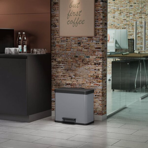 Hailo Oko Trio Plus pedálos szemetes, ezüst, 3x9 L, L méretű