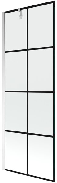 Mexen Next, kádparaván 1 szárny 70 x 150 cm, fix szárny, 6 mm átlátszó üveg fekete mintával, króm profil, 895-070-000-00-77-01