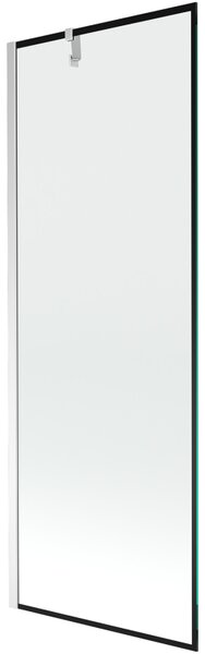 Mexen Next, kádparaván 1 szárny 70 x 150 cm, fix szárny, 6 mm átlátszó üveg fekete mintával, króm profil, 895-070-000-00-70-01