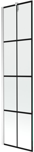 Mexen Next, kádparaván 1 szárny 50 x 150 cm, fix szárny, 6 mm átlátszó üveg fekete mintával, króm profil, 895-050-000-00-77-01