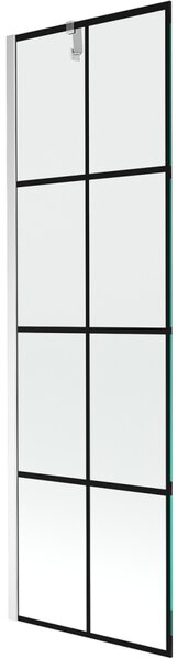 Mexen Next, kádparaván 1 szárny 60 x 150 cm, fix szárny, 6 mm átlátszó üveg fekete mintával, króm profil, 895-060-000-00-77-01