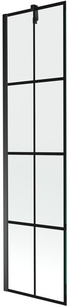 Mexen Next, kádparaván 1 szárny 50 x 150 cm, fix szárny, 6 mm átlátszó üveg fekete mintával, fekete profil, 895-050-000-00-77-70