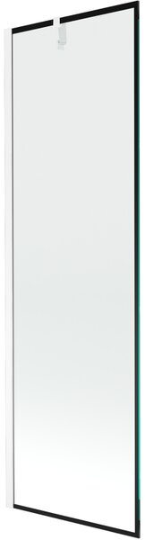 Mexen Next, kádparaván 1 szárny 60 x 150 cm, fix szárny, 6 mm átlátszó üveg fekete mintával, króm profil, 895-060-000-00-70-01