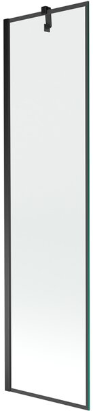 Mexen Next, kádparaván 1 szárny 50 x 150 cm, fix szárny, 6 mm átlátszó üveg fekete mintával, fekete profil, 895-050-000-00-70-70