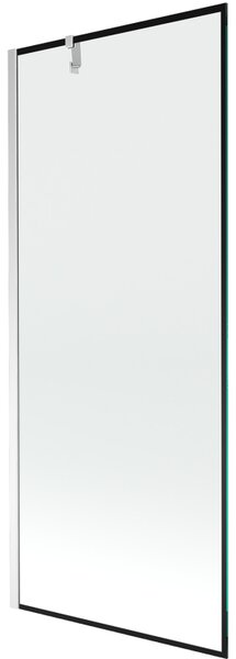 Mexen Next, kádparaván 1 szárny 80 x 150 cm, fix szárny, 6 mm átlátszó üveg fekete mintával, króm profil, 895-080-000-00-70-01