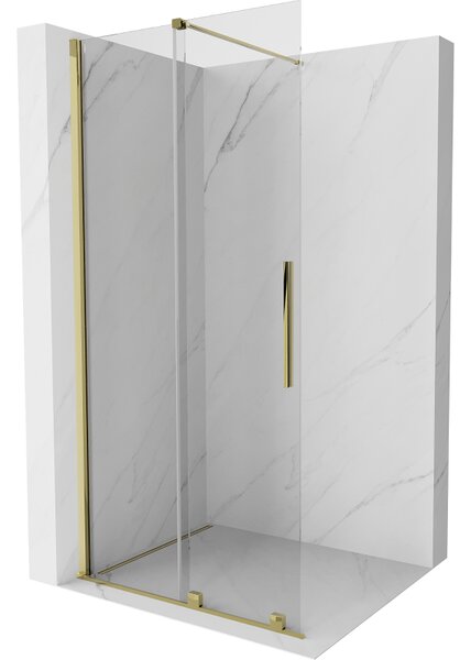 Mexen Velar, tolóajtó a nyílásba Walk-In 80 cm, 8 mm átlátszó üveg, arany fényes, 871-080-000-03-50