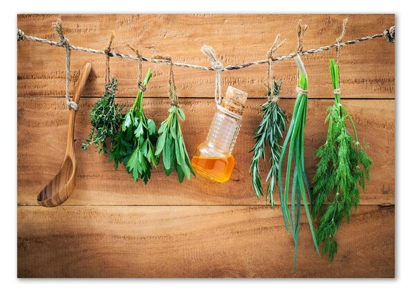 Fali üvegkép Herbs egy húr