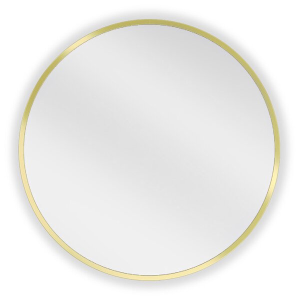 Mexen Loft, kerek fürdőszobai tükör 45 cm, keret színe arany fényes, 9850-045-045-000-50