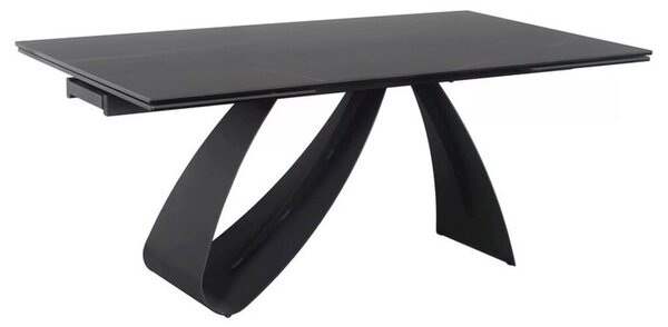 Diuna Ceramic Bővíthető Üveg-Kerámia Étkezőasztal Fekete Matt Dizájn