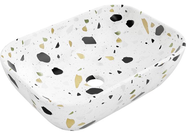 Mexen Rita, asztali mosogató 455x325x135 mm, fehér-terrazzo mintás, 21084587