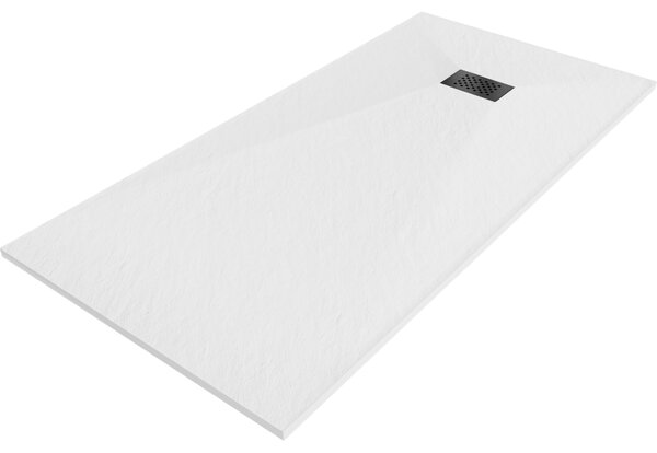 Mexen Hugo, téglalap alakú zuhanytálca SMC 170 x 80 cm, fehér, fekete huzat, 42108017-B