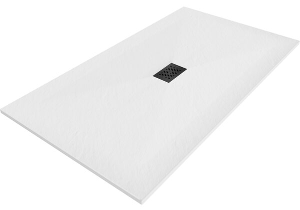 Mexen Hugo, téglalap alakú zuhanytálca SMC 150 x 100 cm, fehér, fekete huzat, 42101015-B