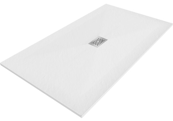 Mexen Hugo, négyszögletes zuhanytálca SMC 150 x 100 cm, fehér, acél huzat, 42101015-X